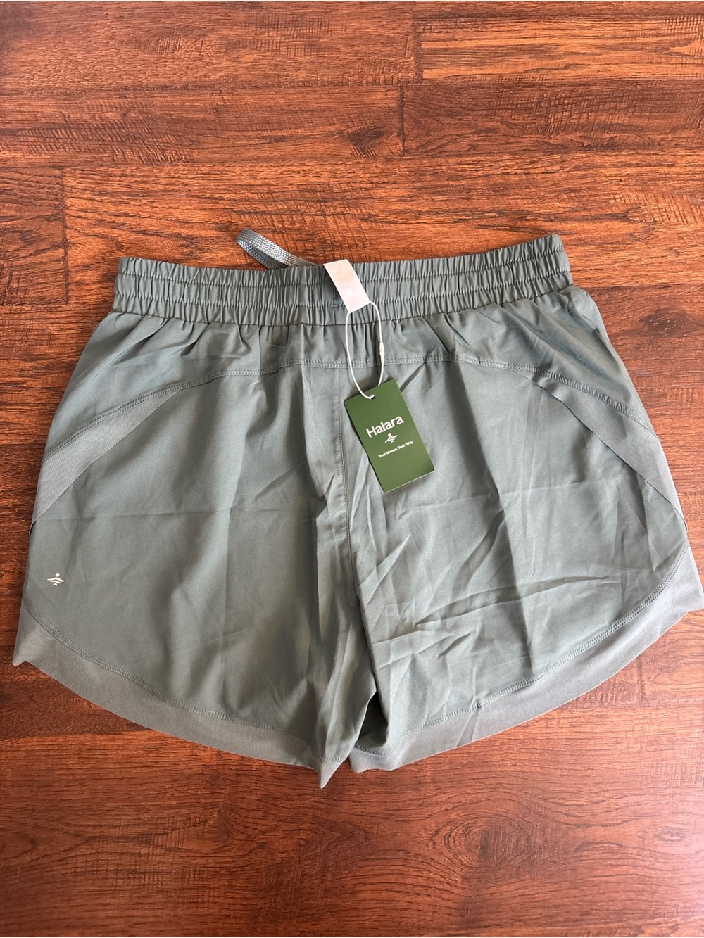 Halara Mid Rise Drawstring Contrast Mesh 2-in-1 Flowy Running Shorts Large Long